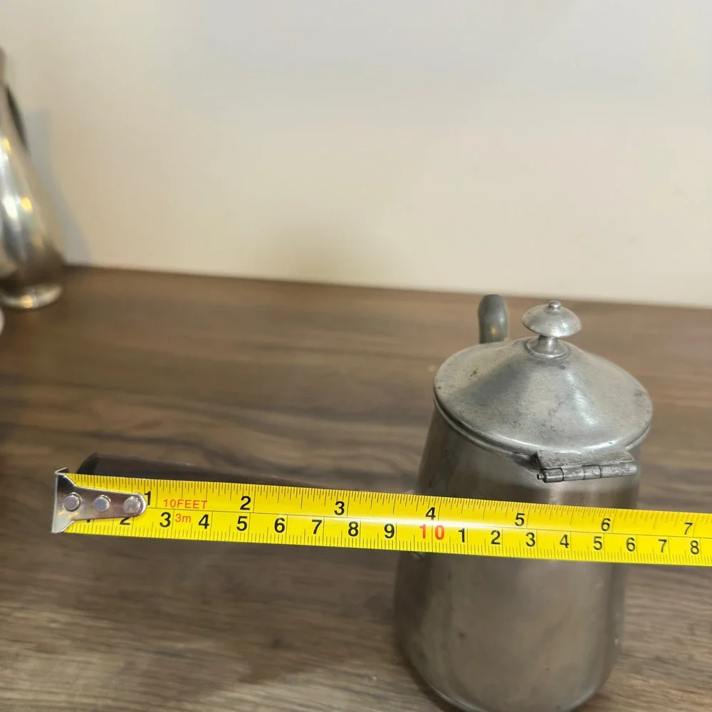 Pewter by Rice Chocolate Pot Wood Handle Bernard Rice Farmhouse Colonial 347 USA